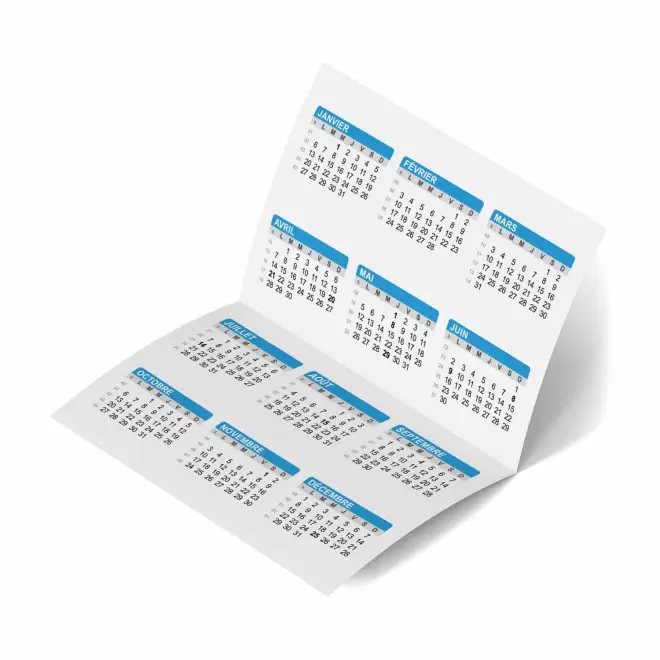 EXPRESS 72H - CALENDRIER POCHE PERSONNALISABLE 'FOLDO'  - bleu