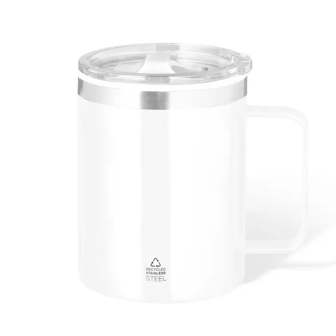 MUG ISO RECYCLE PERSONNALISABLE 400ML 'RICLO POIGNEE' - blanc
