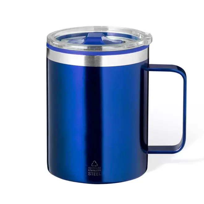MUG ISO RECYCLE PERSONNALISABLE 400ML 'RICLO POIGNEE' - bleu