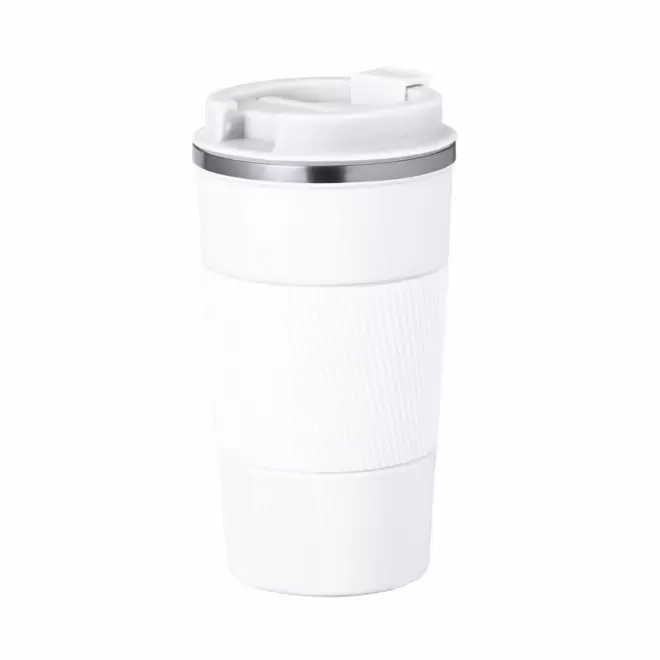 MUG ISOTHERME PERSONNALISABLE AVEC GRIP 400ML 'TOODI GRIP' - blanc