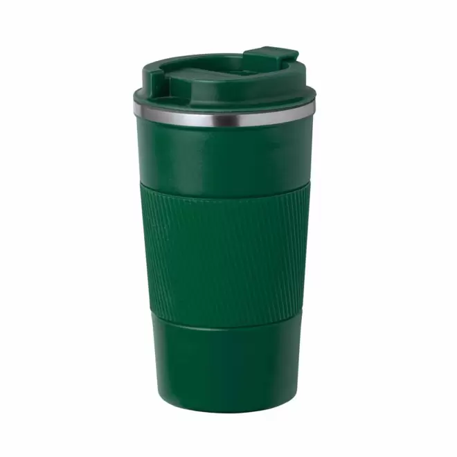 MUG ISOTHERME PERSONNALISABLE AVEC GRIP 400ML 'TOODI GRIP' - vert foncé