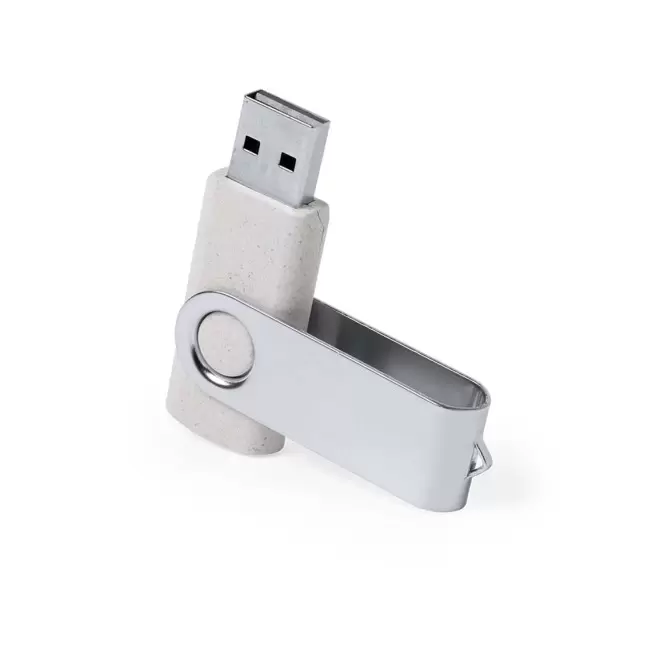 CLE USB PAILLE BLE PERSONNALISABLE 'TWISTER BLE' 16 GO - gris