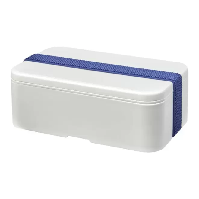 LUNCH BOX BIO PLASTIQUE PERSONNALISABLE 'STOBO' - blanc/bleu