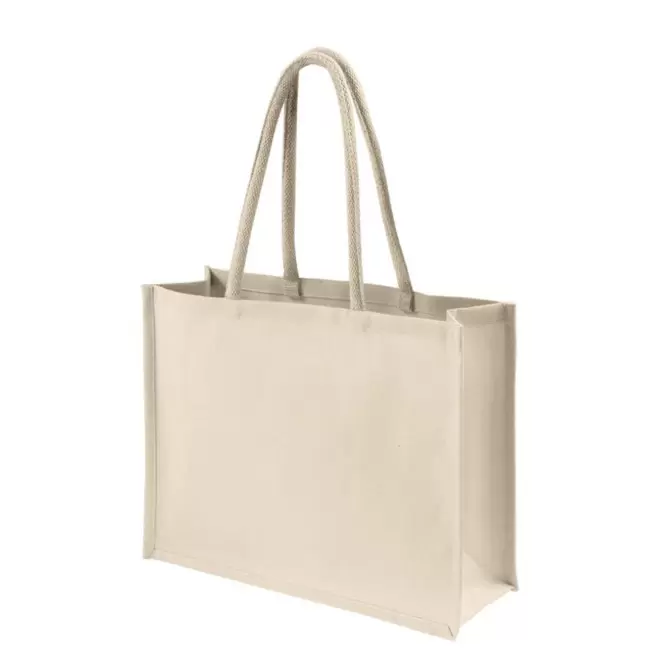 SAC COTON 230G ET LAMINE PERSONNALISABLE 'PERLOU' - beige