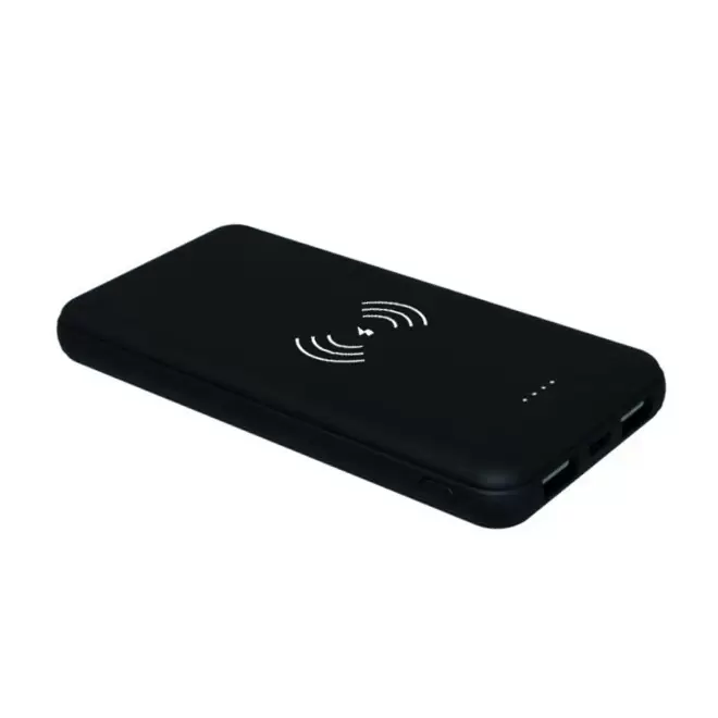 POWERBANK PERSONNALISÉE AVEC LOGO LUMINEUX AKASHI® 'DRITA' - noir