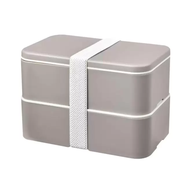 LUNCH BOX BIO PLASTIQUE PERSONNALISABLE 'STOBO DOUBLE' - gris