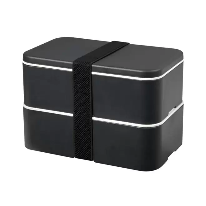 LUNCH BOX BIO PLASTIQUE PERSONNALISABLE 'STOBO DOUBLE' - noir