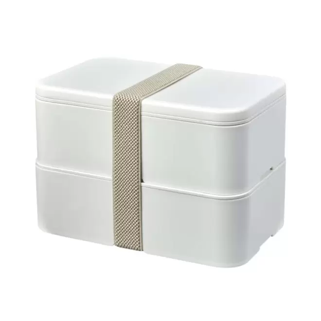 LUNCH BOX BIO PLASTIQUE PERSONNALISABLE 'STOBO DOUBLE' - blanc