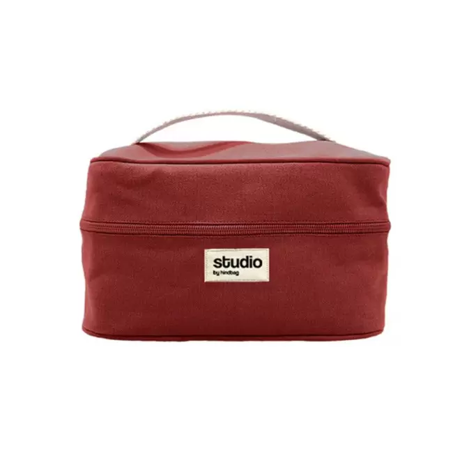 TROUSSE VANITY STUDIO BY HINDBAG PERSONNALISABLE 'LINA' - rouge_brique