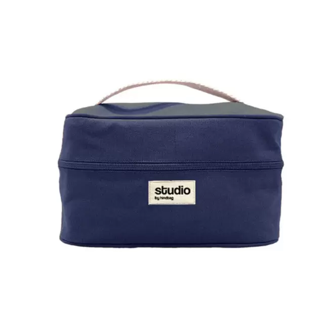 TROUSSE VANITY STUDIO BY HINDBAG PERSONNALISABLE 'LINA' - bleu marine