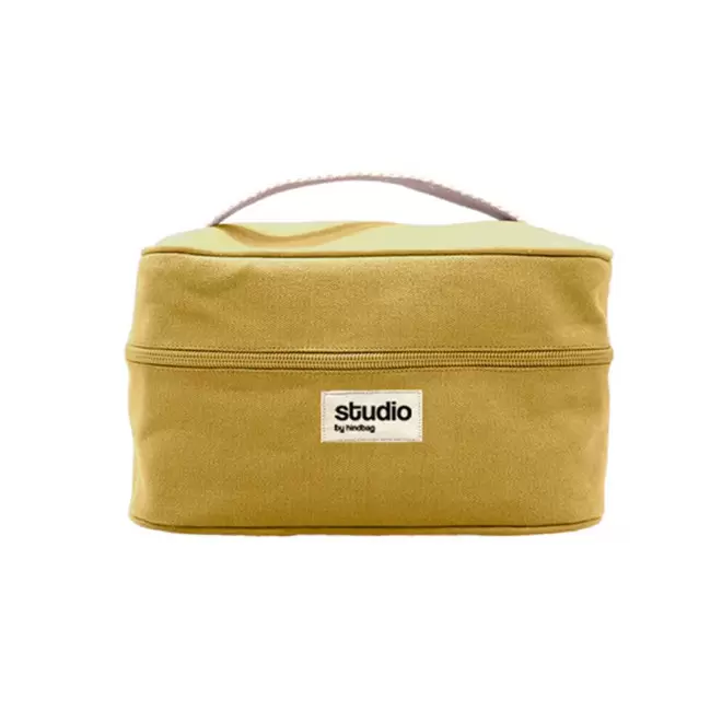 TROUSSE VANITY STUDIO BY HINDBAG PERSONNALISABLE 'LINA' - ocre