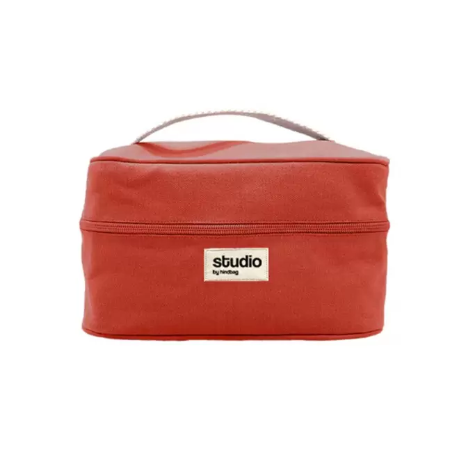 TROUSSE VANITY STUDIO BY HINDBAG PERSONNALISABLE 'LINA' - rouge