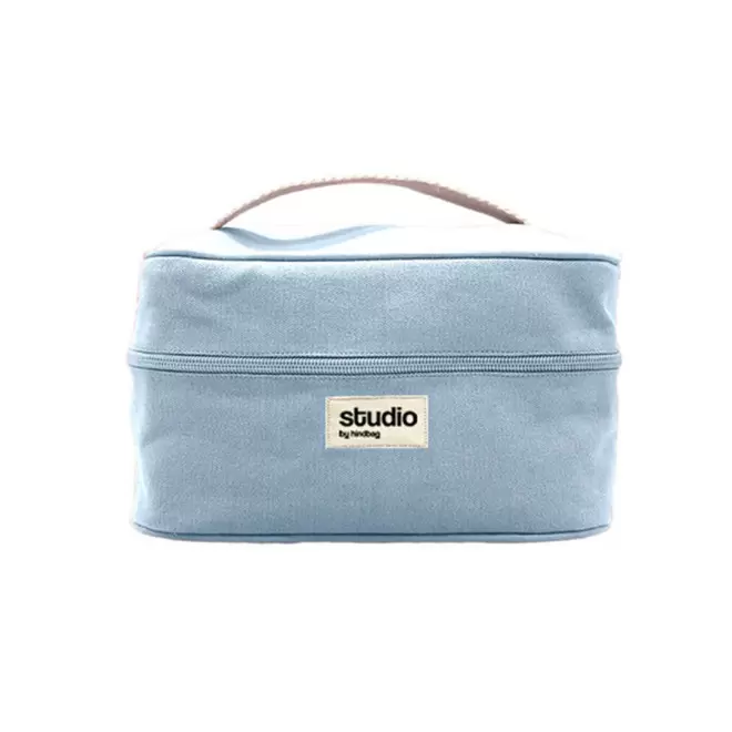 TROUSSE VANITY STUDIO BY HINDBAG PERSONNALISABLE 'LINA' - azur