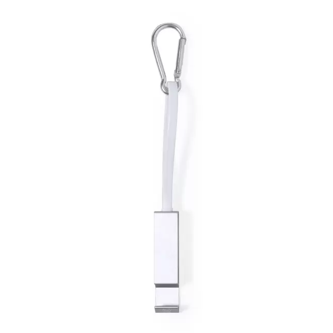 CABLE DE CHARGE SUPPORT TEL PERSONNALISABLE ALU 'CABLOTO' - argenté