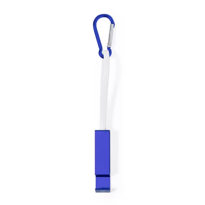 CABLE DE CHARGE SUPPORT TEL PERSONNALISABLE ALU 'CABLOTO' - bleu