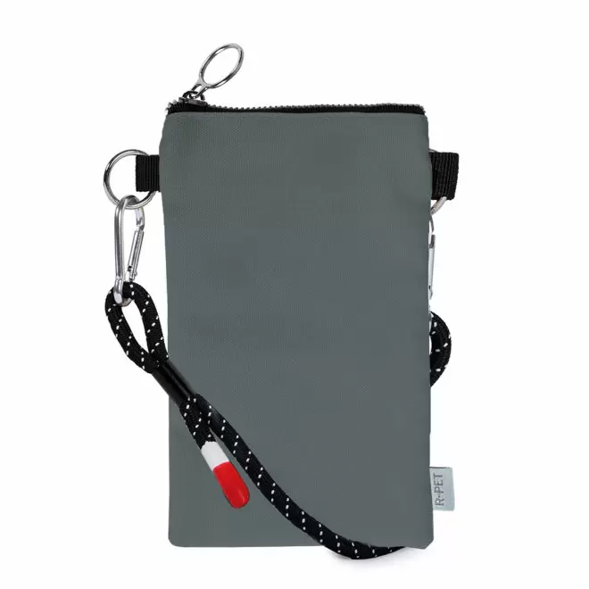 SACOCHE TELEPHONE RPET PERSONNALISABLE 'KORDAS' - gris