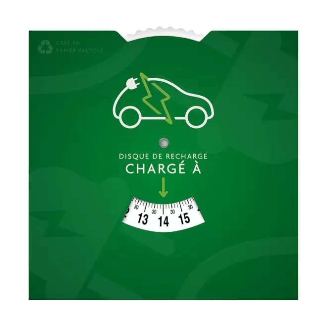 DISQUE STATIONNEMENT PUBLICITAIRE 'APARKA ELEC' - vert