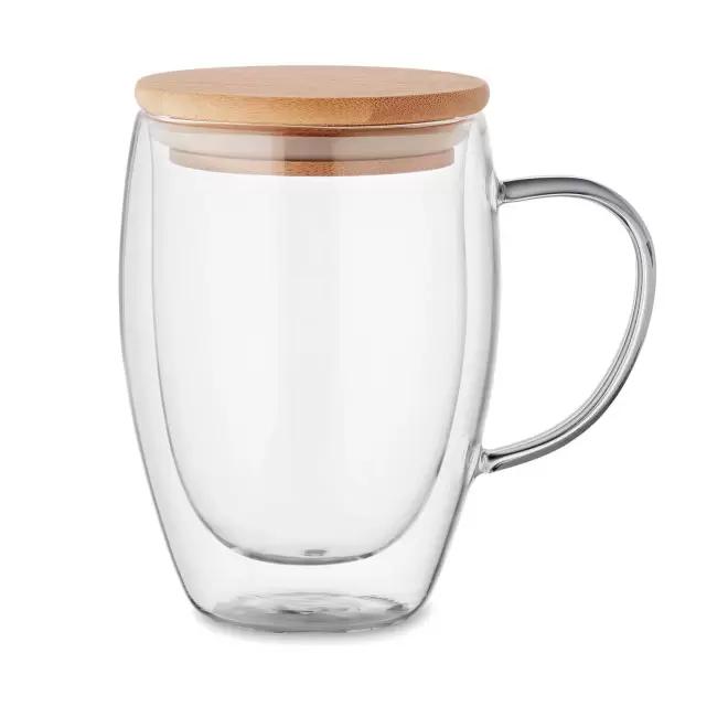 MUG VERRE PERSONNALISABLE DOUBLE PARROI 350 ML 'AFTA' - transparent