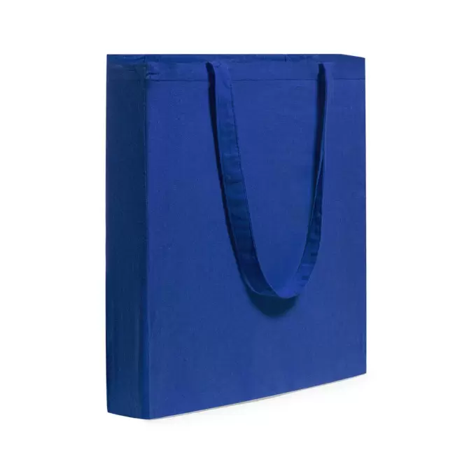 SAC COTON PERSONNALISÉ AVEC SOUFFLET 'FABIO' 220 GR/M² - bleu