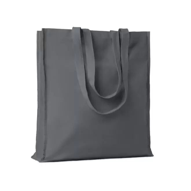 SAC COTON PERSONNALISÉ AVEC SOUFFLET 'FABIO' 220 GR/M² - gris foncé