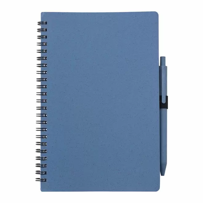CARNET PERSONNALISABLE A5 EN PP ET PAILLE DE BLE 'PIPA' - bleu