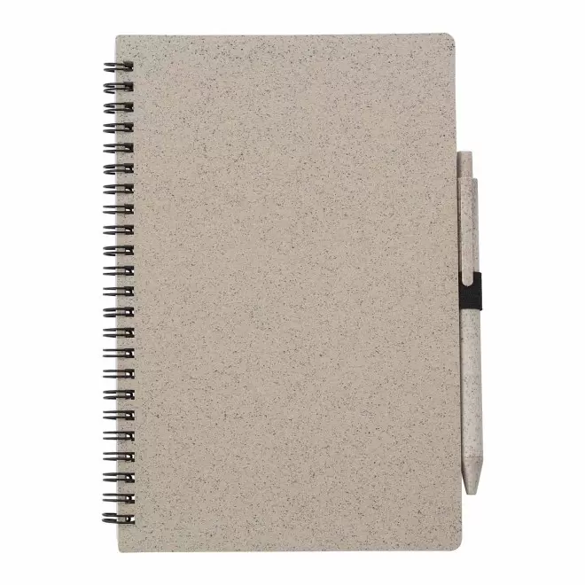 CARNET PERSONNALISABLE A5 EN PP ET PAILLE DE BLE 'PIPA' - beige