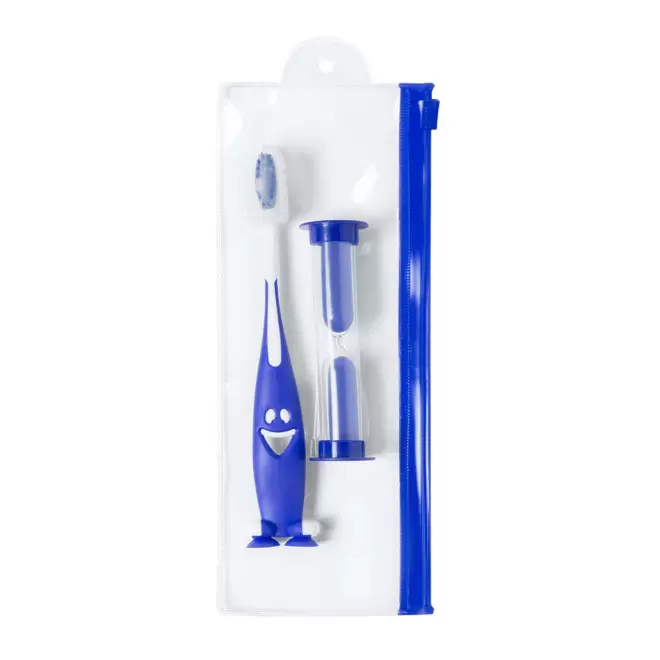 KIT BROSSE A DENTS ENFANT PERSONNALISABLE 'BUKKA' - bleu