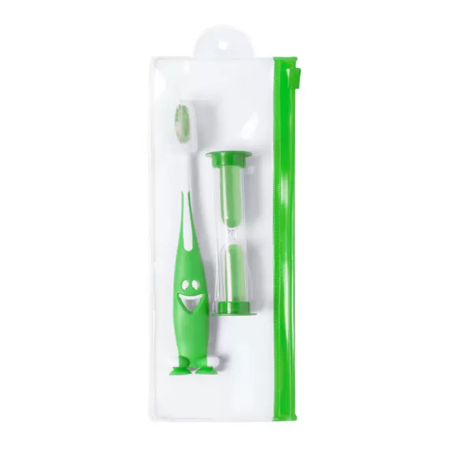 KIT BROSSE A DENTS ENFANT PERSONNALISABLE 'BUKKA' - vert