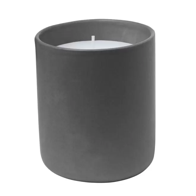 BOUGIE POT CERAMIQUE PERSONNALISABLE 'FLAVY' - gris