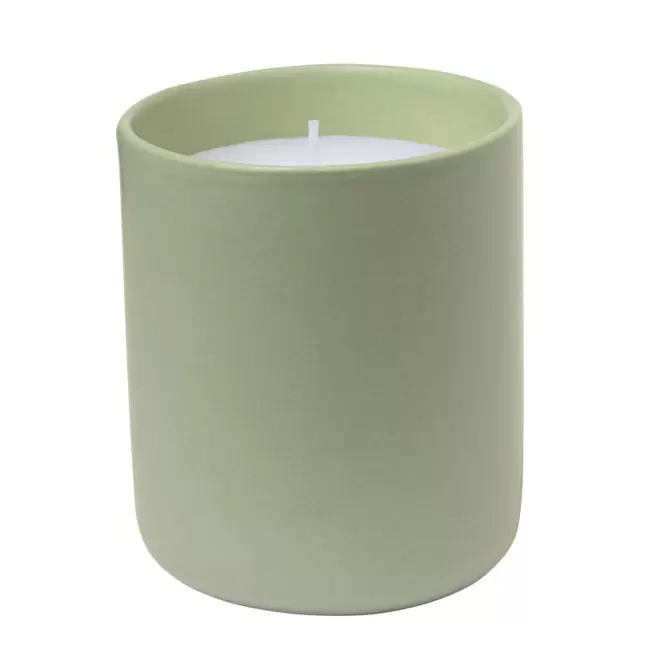BOUGIE POT CERAMIQUE PERSONNALISABLE 'FLAVY' - vert