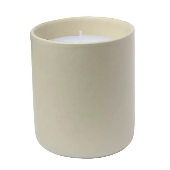 BOUGIE POT CERAMIQUE PERSONNALISABLE 'FLAVY' - beige