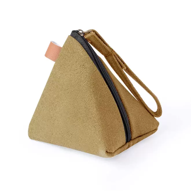 PORTE MONNAIE PERSONNALISABLE EN CANVAS 'PYRAM' - ocre