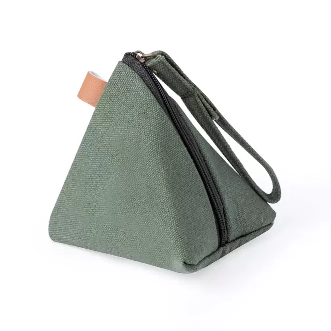 PORTE MONNAIE PERSONNALISABLE EN CANVAS 'PYRAM' - vert