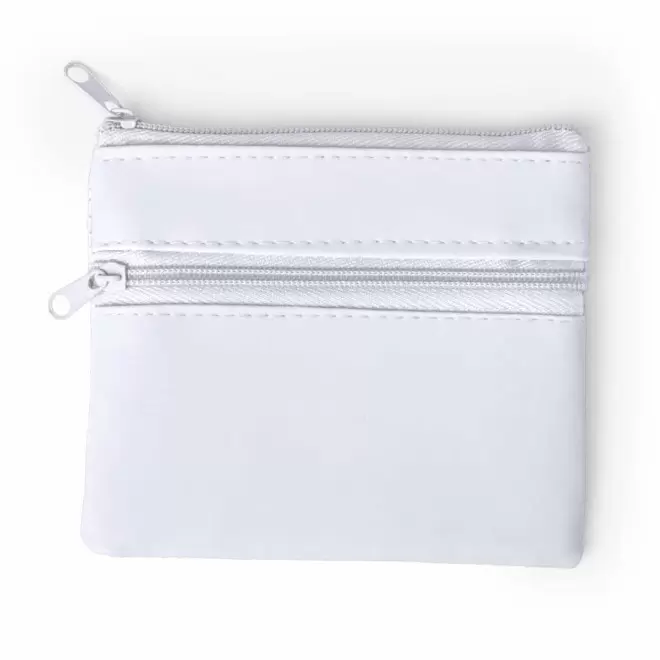PORTE MONNAIE EN PU PERSONNALISABLE 'KIPSY DOUBLE' - blanc