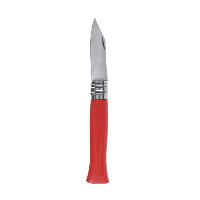COUTEAU PLIANT PERSONNALISABLE MANCHE BOIS 'APINOL COLOR' - rouge