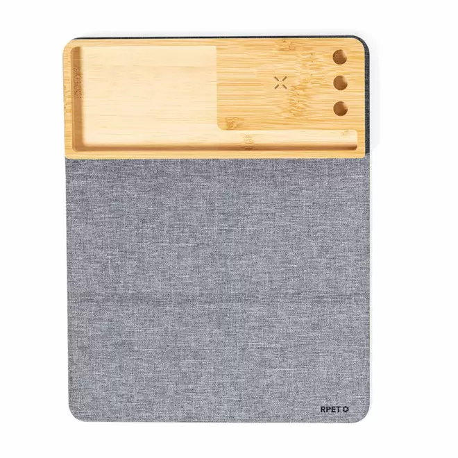 TAPIS SOURIS MULTIFONCTION PERSONNALISABLE 'TIPMY' - bois/gris