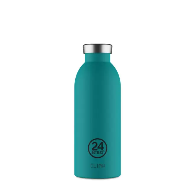 BOUTEILLE ISOTHERME 500ML PERSONNALISEE 'CLIMA 24BOTTLES' - bleu canard