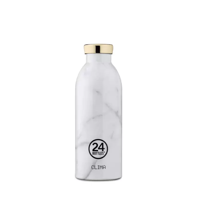 BOUTEILLE ISOTHERME 500ML PERSONNALISEE 'CLIMA 24BOTTLES' - marbre blanc