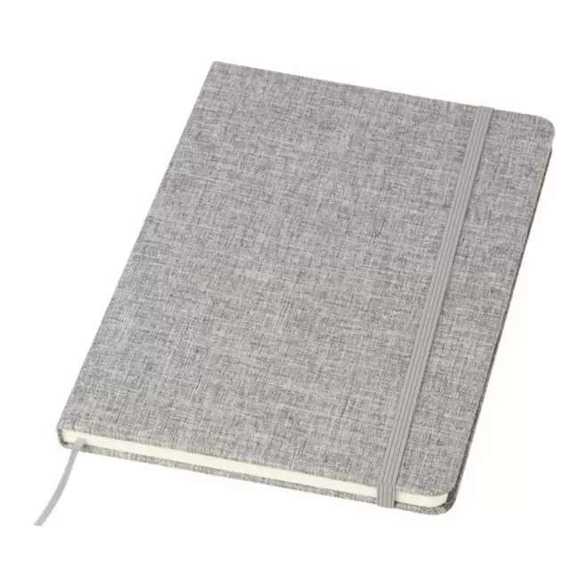 CARNET A5 RIGIDE PERSONNALISE COTON 'HELDA' - gris