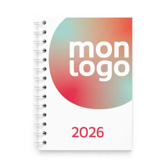 AGENDA PERSONNALISABLE QUINZAINIER A SPIRALES 'CANVA' - blanc