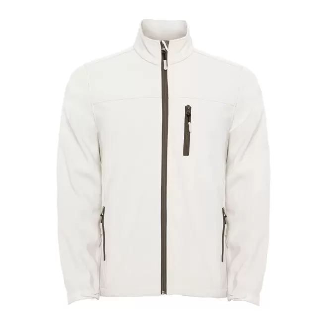 VESTE SOFTSHELL PERSONNALISABLE HOMME 'ANTARDIDA' - blanc perle