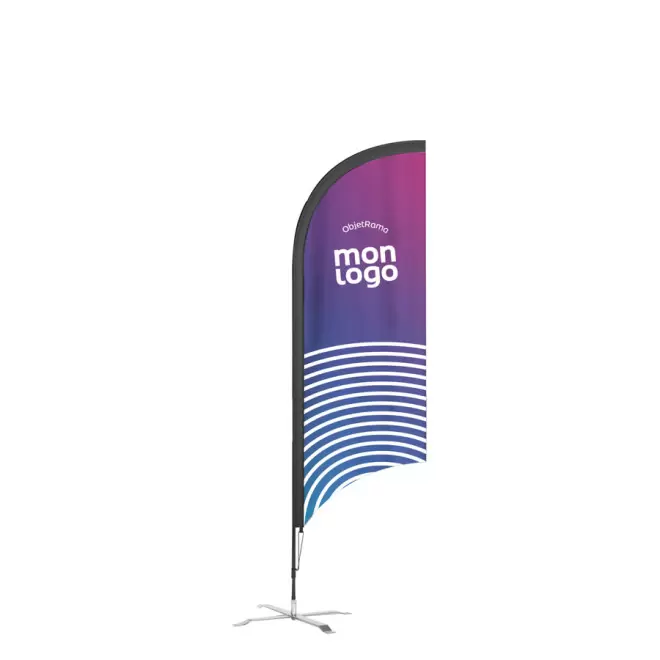 RAPIDE 4J - ORIFLAMME PUBLICITAIRE AVEC PIED 'DRAPUS' - quadrichromie