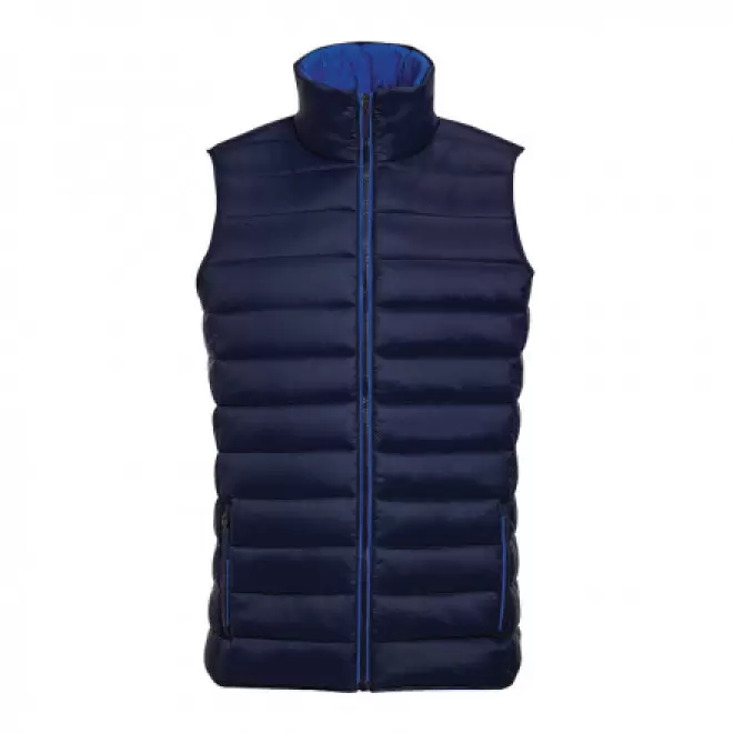 EXP 4J - DOUDOUNE PUBLICITAIRE SANS MANCHE HOMME 'WAVE'  - bleu marine