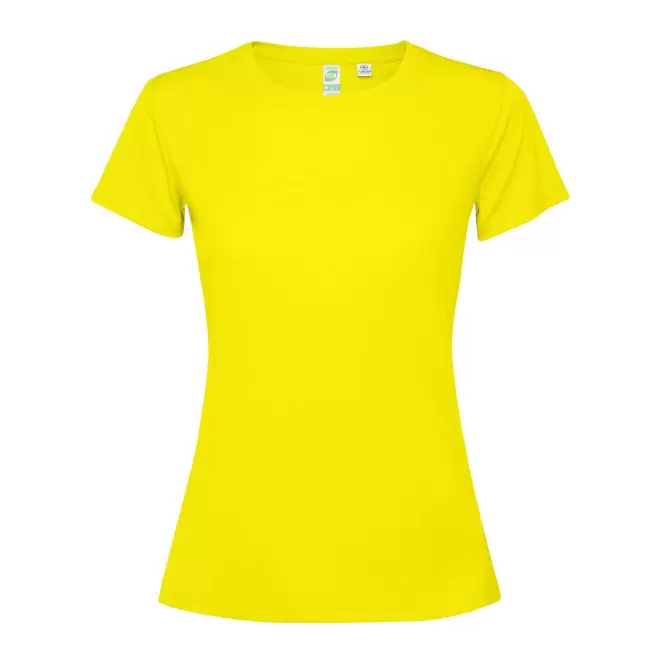 TEE-SHIRT SPORT MC FEMME PERSONNALISE 'ESTORIL' - jaune fluo