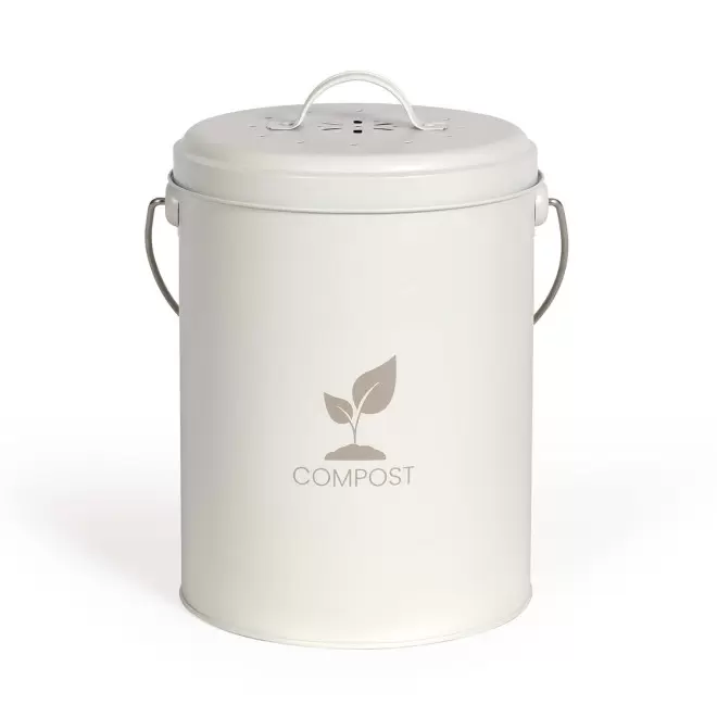 SEAU A COMPOST DE CUISINE PERSONNALISABLE 'POSTCOM' - blanc