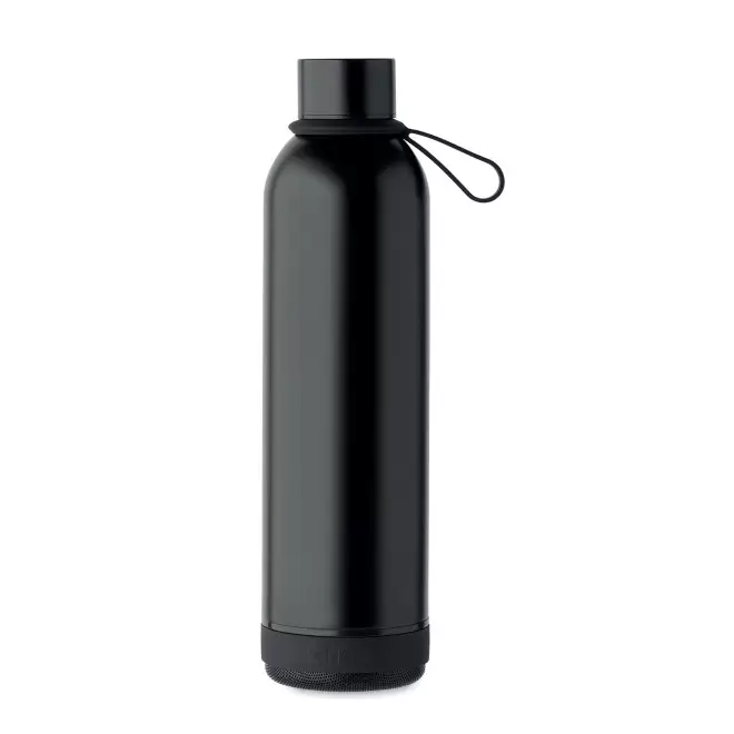 BOUTEILLE 500ML PERSONNALISABLE HAUT PARLEUR 3W 'SOUDO' - noir