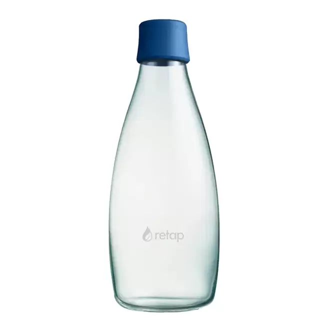 BOUTEILLE VERRE 800ML PERSONNALISABLE 'ORIGINAL 08' - bleu foncé