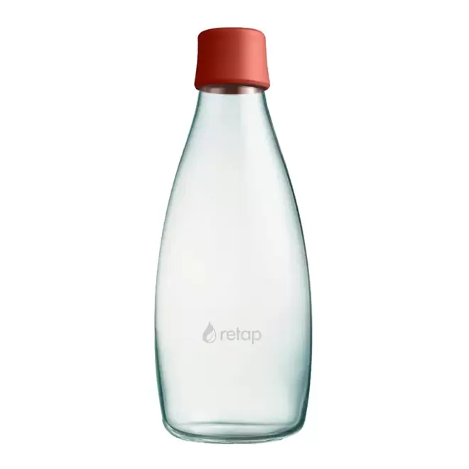 BOUTEILLE VERRE 800ML PERSONNALISABLE 'ORIGINAL 08' - rouge foncé
