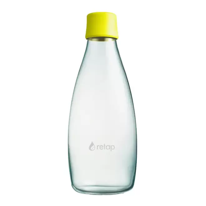BOUTEILLE VERRE 800ML PERSONNALISABLE 'ORIGINAL 08' - jaune citron