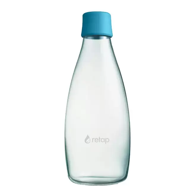 BOUTEILLE VERRE 800ML PERSONNALISABLE 'ORIGINAL 08' - bleu clair